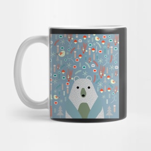 Winter pattern with baby bear Mug